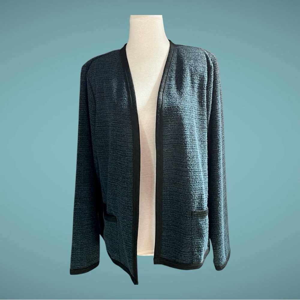 NWT-Kim & Co~Textured Jacket~Size XL~ Relaxed Fit~Teal & Black